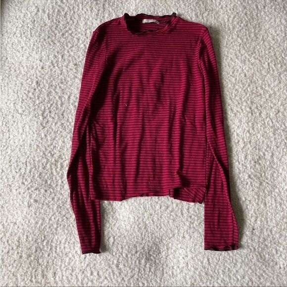 Zara medium red stripe blouse - Picture 1 of 5